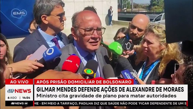 Em meio a protestos, Gilmar Mendes defende ações de Alexandre de Moraes | TEMPO REAL