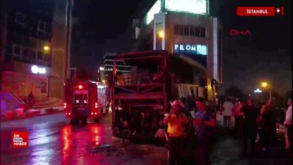 İstanbul Ümraniye’de yolcu otobüsü alev alev yandı