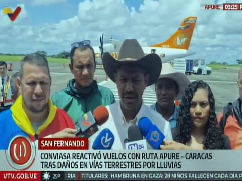 Conviasa reactiva vuelos entre Apure-Caracas con descuento en los pasajes de ida y vuelta