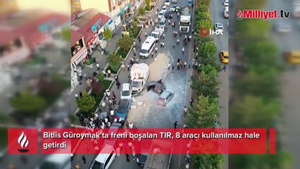 Bitlis'te TIR ortalığı savaş alanına çevirdi! 8 araç kullanılamaz hale geldi