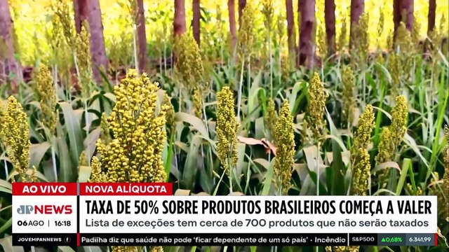 TRUMP CAMPEÃO: Taxa de 50% sobre produtos brasileiros começa a valer