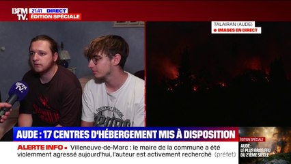 Incendie dans l'Aude: "Ça fait du bien de se sentir aidé dans les moments difficiles comme ça", raconte Kylian, vacancier évacué