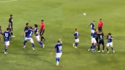 A puñetazo limpio entre los jugadores del Betis y el Como