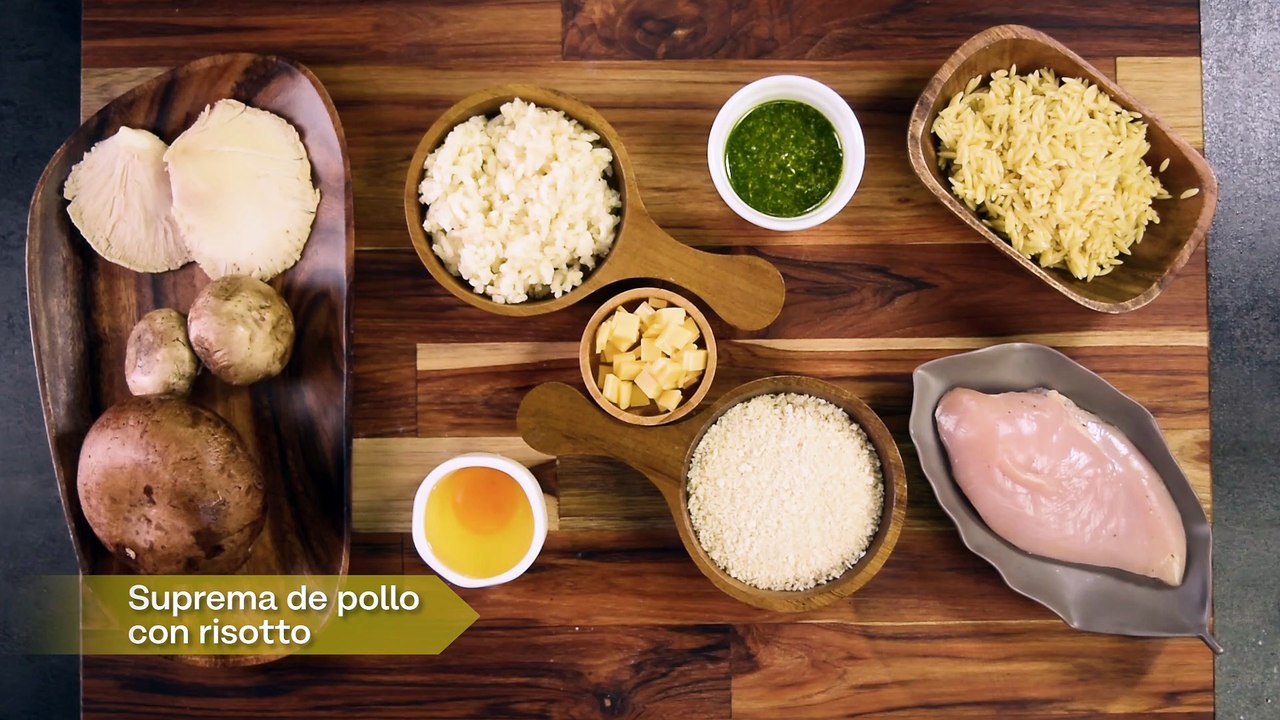 Suprema de pollo con risotto