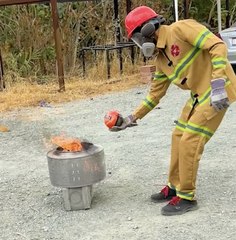 Watch fire suppression work with ball extinguisher test