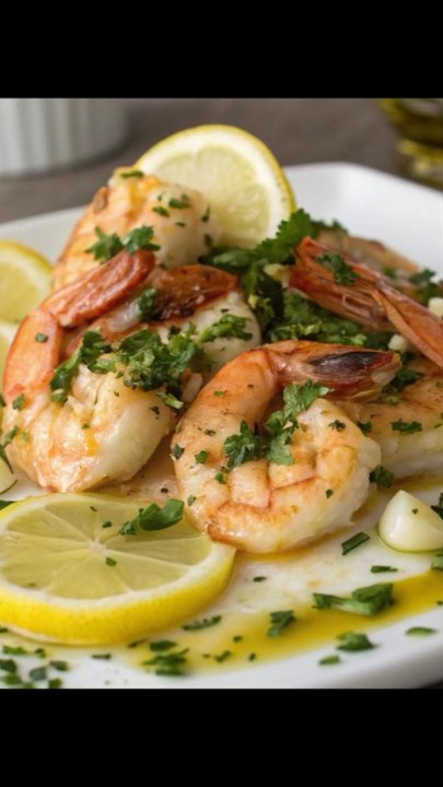 Lemon Garlic Herb Shrimp🍤🍋 Simple, fresh, and bursting with flavor — these Lemon Garlic Herb Shrimp are the perfect addition to any meal or a light, delicious dinner on their own! 🌿✨