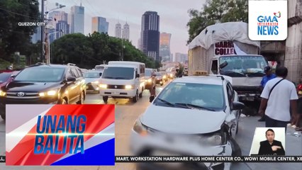 Motorsiklo at taxi, inararo ng garbage truck; rider, sugatan | Unang Balita