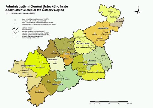 Map of Ústí nad Labem Region. Peta Daerah Ústí nad Labem. Ústí nad Labem Region Map. Map of Ústí nad Labem Region. Region of Ústí nad Labem Map. Mapa Ústeckého kraje. Carte de la région d'Ústí nad Labem. Mapa da região de Ústí nad. ウースチー州の地図. 烏斯季州地区地图