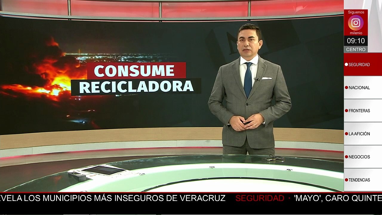 Incendio en empresa recicladora de Reynosa obliga cierre de carretera a Monterrey