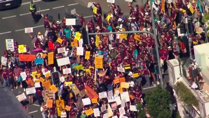 Over 50,000 Queensland teachers strike for the first time in 16 years