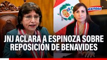 JNJ hace aclaración a Delia Espinoza para concretar reposición de Patricia Benavides