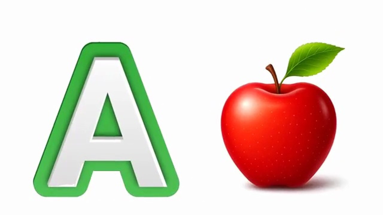 Learn ABC with Sounds & TWO Words | A for Apple – Alphabet Song for Toddlers