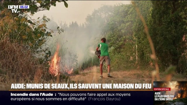 Ils sont âgés, il faut les aider : Munis de seaux, ils protègent la maison de leurs voisins face à l'incendie dans l'Aude