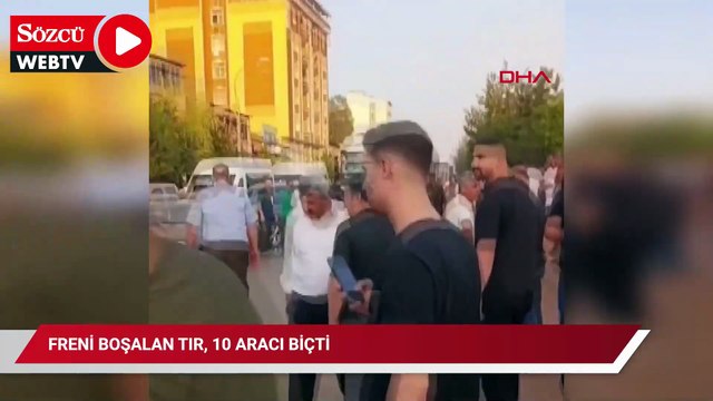Freni boşalan tır, 10 aracı biçti