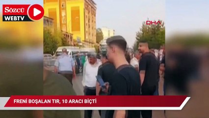 Freni boşalan tır, 10 aracı biçti