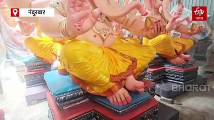 नंदुरबारमधील 'त्या' सर्वाधिक उंच गणरायाच्या मूर्तीने वेधलं सगळ्यांचं लक्ष; गुजरात, मध्य प्रदेश, राजस्थानमधून वाढली मागणी