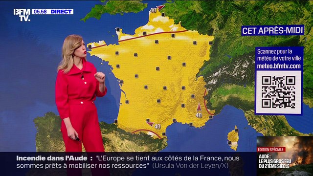 Éléonore Boccara – Météo sur BFM TV (7 août 2025) : chaleur, vent fort et vigilance orange