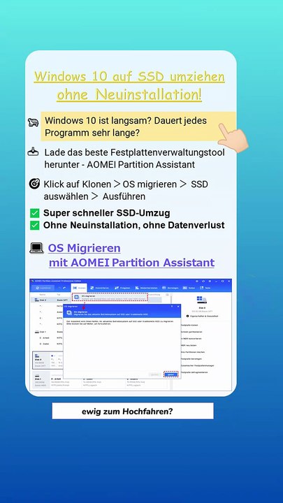 Windows 10 auf SSD übertragen – So geht’s schnell und sicher mit AOMEI! 🚀