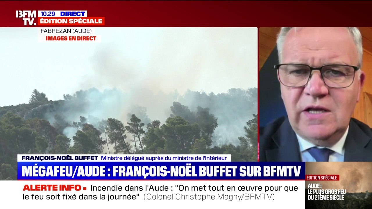 Incendie dans l’Aude: "36 maisons ont été brûlées, 1.900 foyers sont toujours sans électricité", indique François-Noël Buffet, ministre délégué auprès du ministre de l'Intérieur