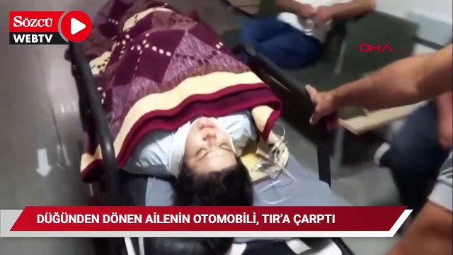 Düğünden dönen ailenin otomobili, TIR’a çarptı: 1'i ağır, 6 yaralı
