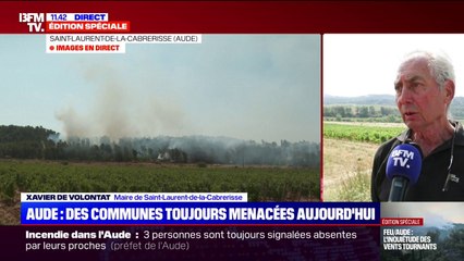 Incendie dans l’Aude: Xavier de Volontat, maire de la commune de Saint-Laurent-de-la-Cabrerisse, exprime ses craintes pour cet après-midi avec "le réchauffement des températures" et "l’augmentation du vent"
