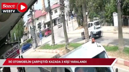 Adana'da iki otomobilin çarpıştığı kazada 3 kişi yaralandı