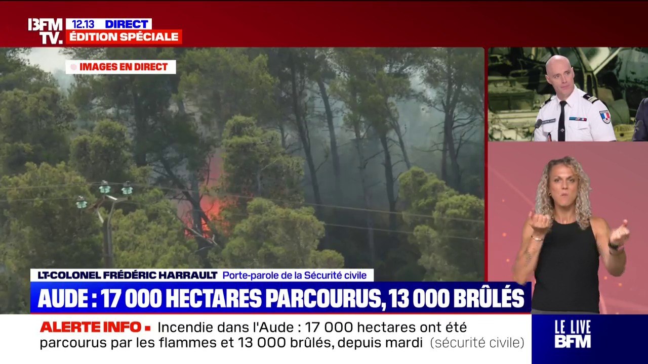 Incendie dans l'Aude: 17.000 hectares parcourus, dont 13.000 brûlés