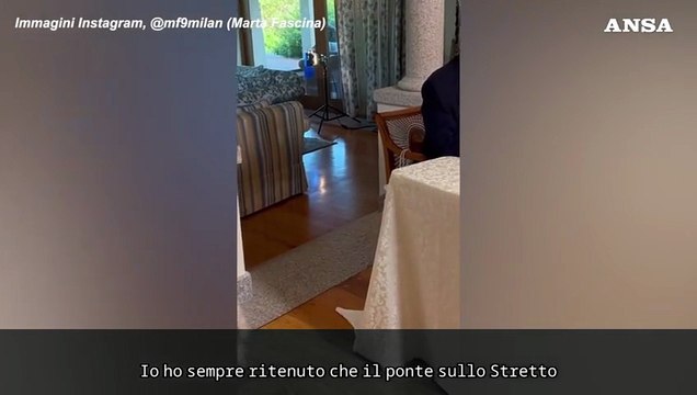 Fascina posta un video di Berlusconi: Il ponte sullo Stretto indispensabile