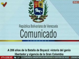 Comunicado | Venezuela felicita a Colombia por el Aniversario de la Batalla de Boyacá