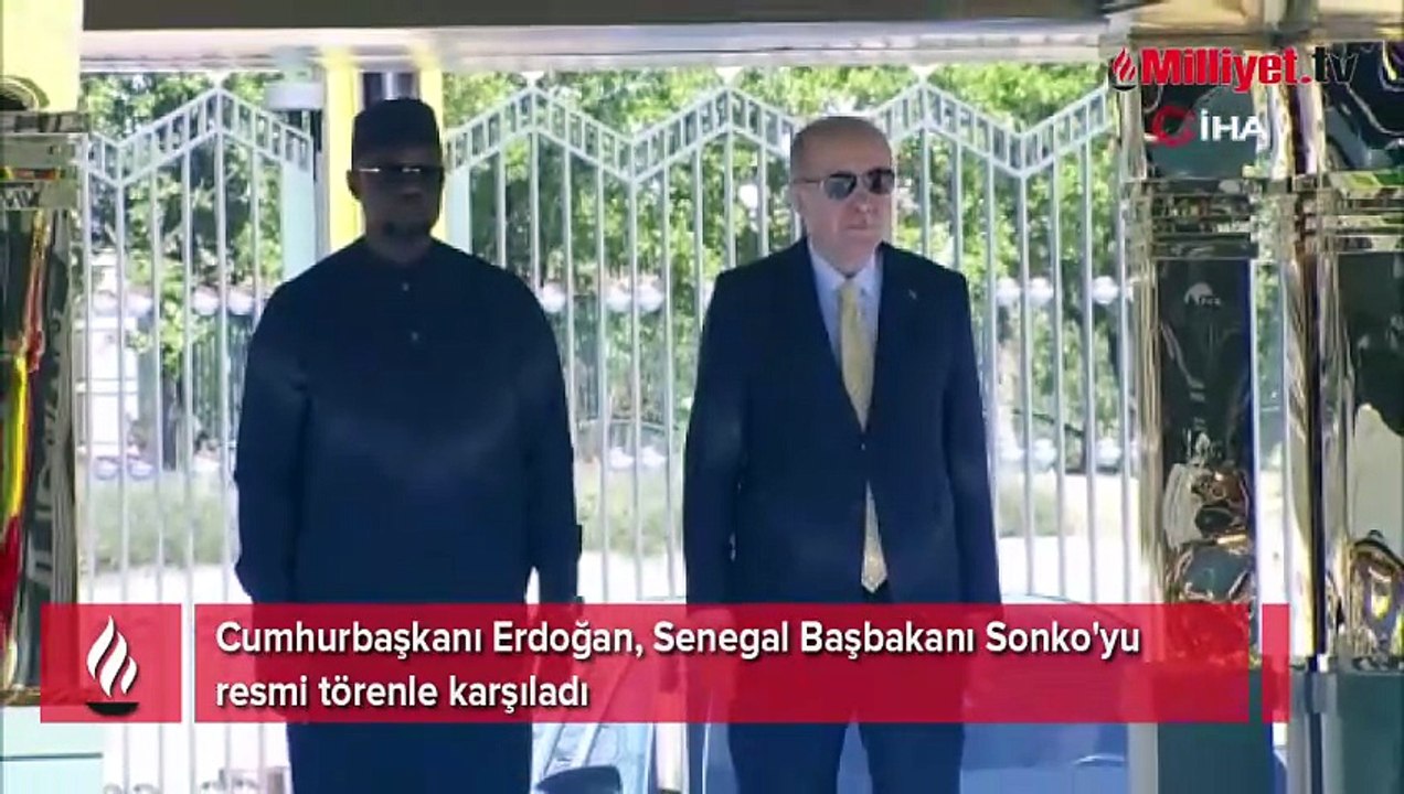 Cumhurbaşkanı Erdoğan, Senegal Başbakanı Sonko'yu resmi törenle karşıladı