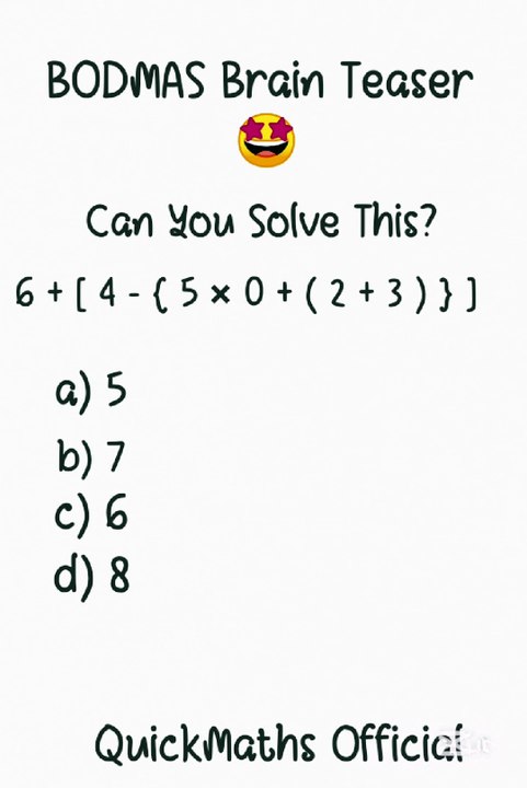 Only 1% Can Solve This Unique BODMAS Brain Teaser! 🤯