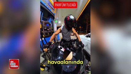 Parfüm dolandırıcısı sert kayaya çarptı: Motorcu cevabı yapıştırdı