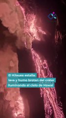 Se observó lava fundida fluyendo desde el cráter Halema'uma'u del volcán Kilauea en Hawaii