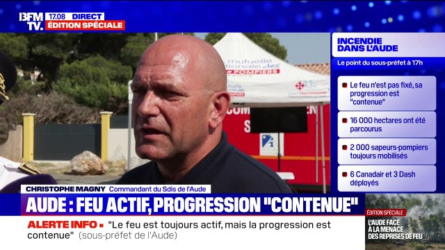 Incendie dans l'Aude: On a énormément de dons, de gens qui veulent soutenir les habitants et les pompiers , souligne le colonel Christophe Magny, directeur du SDIS 11