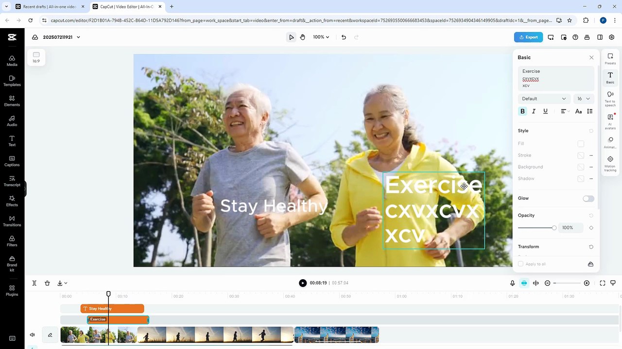 Capcut Web Editor 25 Basic Text Editing