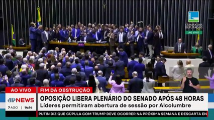 FIM DA OBSTRUÇÃO: Oposição desocupa Câmara e Senado após 48 horas | TEMPO REAL