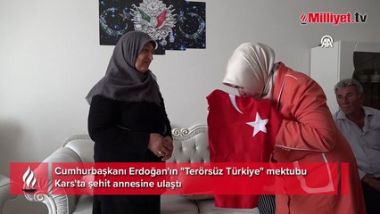 Erdoğan'ın Terörsüz Türkiye mektubu Kars'ta şehit annesine ulaştı