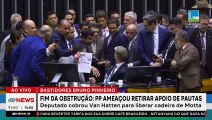 Fim da obstrução gera tumulto e PP ameaça retirar apoio de pautas | TEMPO REAL