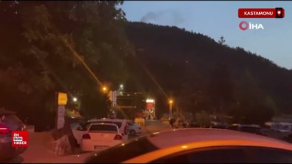 Kastamonu'da türbede çıkan yangın ormana sıçradı