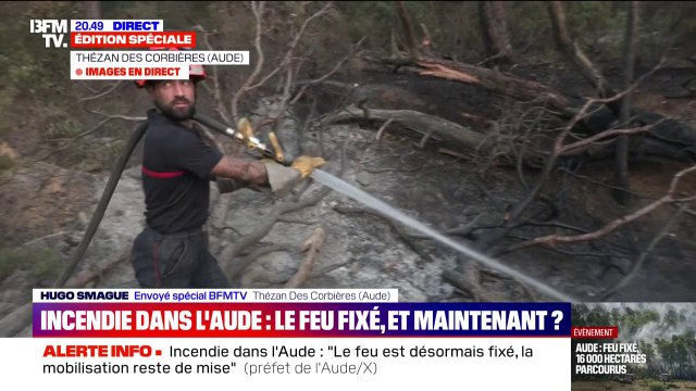 Feu fixé dans l'Aude: les pompiers restent sur le qui-vive pour éteindre les fumerolles