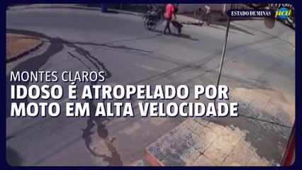Motoqueiro empina e atropela idoso em Montes Claros
