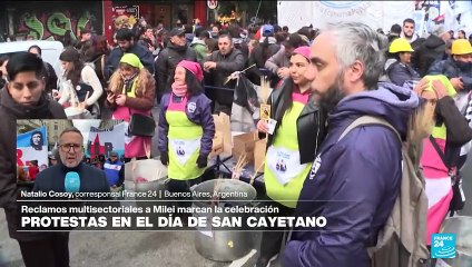 Conmemoraciones y protestas en Buenos Aires contra Milei en el día de San Cayetano