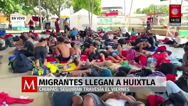 Caravana migrante 'Éxodo de la justicia' llega a Huixtla, Chiapas; seguirán su viaje este viernes
