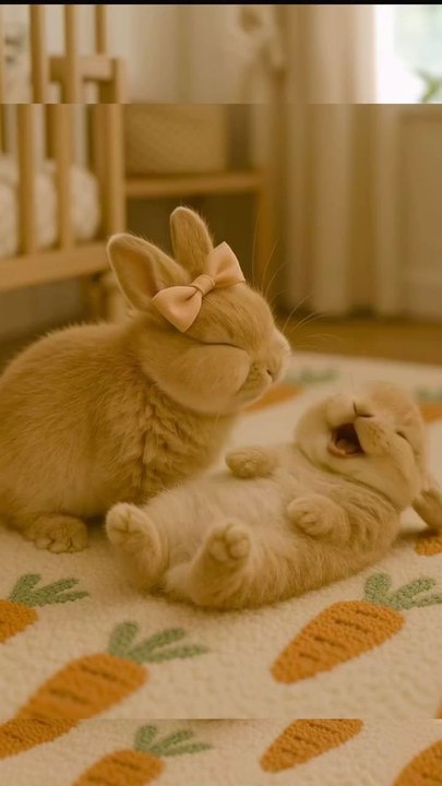 Funny rabbit baby AI video