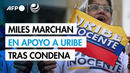 Miles marchan en Colombia en apoyo al expresidente Uribe tras condena