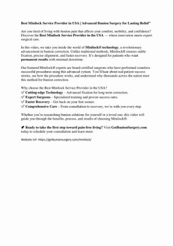 Best Minilock Service Provider in USA | Advanced Bunion Surgery for Lasting Relief