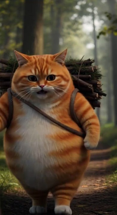 Orange fat cat Become a witch