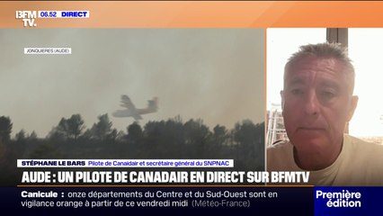 Feu dans l'Aude: "Quand on voit le paysage, c'est vraiment lunaire", dévoile Stéphane Le Bars, pilote de Canadair