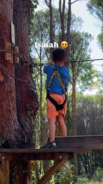 Sur les vidéos publiées sur les réseaux, on découvre, parents et enfants du couple s'aventurer dans les arbres. Vidéo Instagram de Christina Milian.