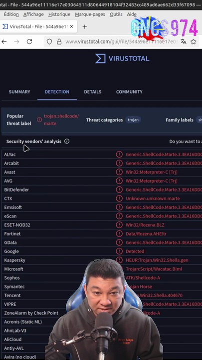 Et toi? C'est quoi ton antivirus? #metasploit #msfvenom #kali #malware #antivirus #undetected